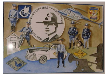 Fred Rothanbush signed and numbered print commemorating the 75th Anniversary of the Delaware State Police